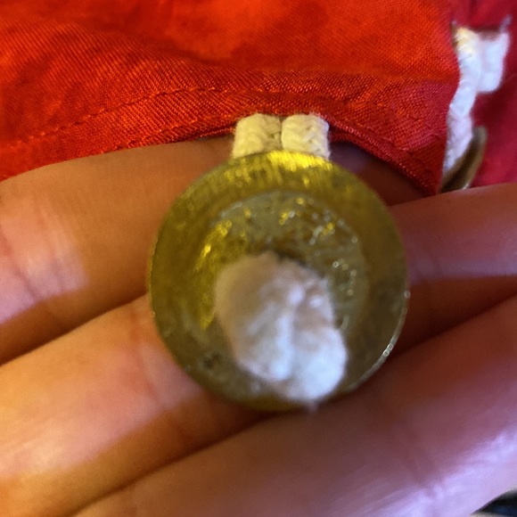 Nativewear Designs red soft rayon jacket with metal jingle coins - Picture 6 of 10